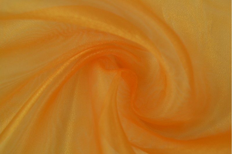 Organza stof - Okergeel