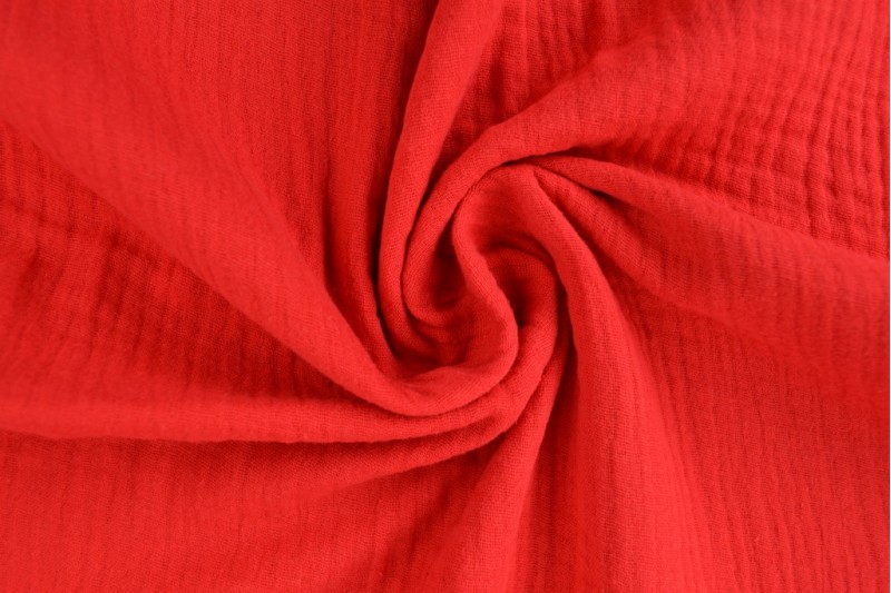 Mousseline stof - Rood