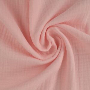 Mousseline stof - Baby roze