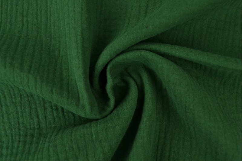 Mousseline stof - Donkergroen
