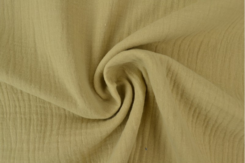 Mousseline stof - Donker beige