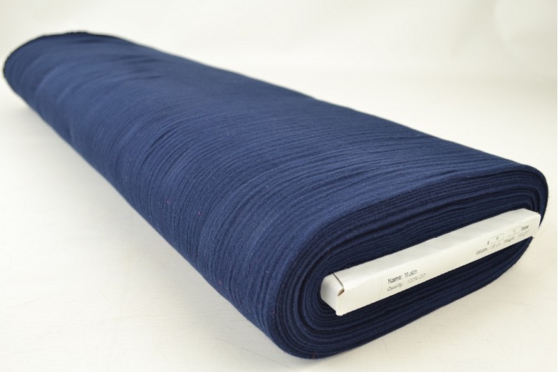 Mousseline stof – Marineblauw – Rol
