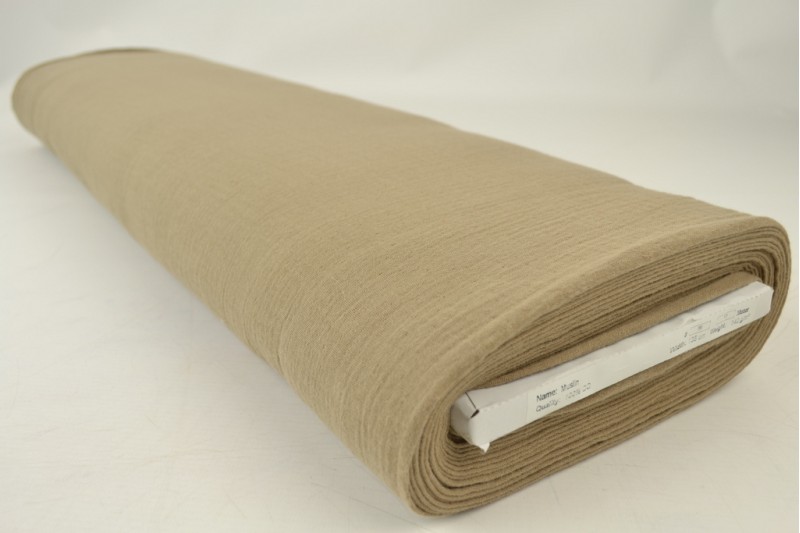 Mousseline stof – Taupe – Rol