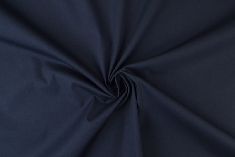 Stretch poplin katoen - Marineblauw