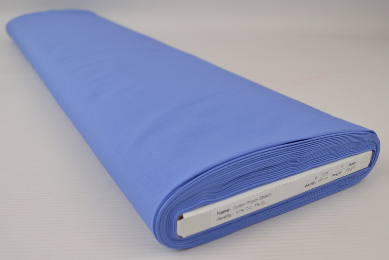 Stretch poplin katoen – Staalblauw – Rol