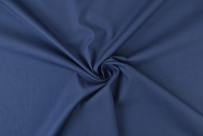 Stretch poplin katoen - Marineblauw