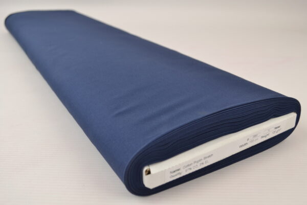 Stretch poplin katoen - Marineblauw - Rol