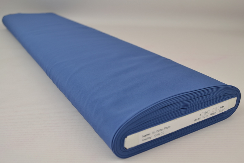 Biologisch poplin katoen – Staalblauw – Rol