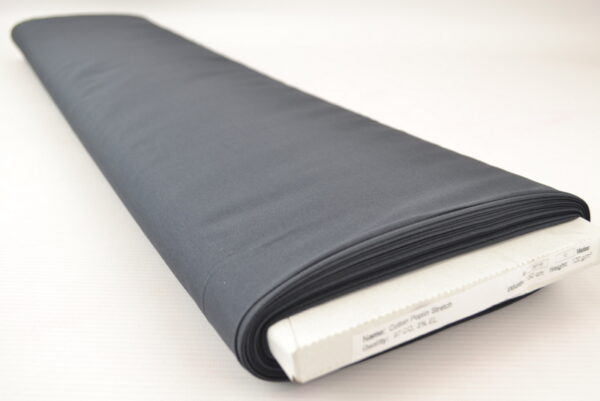 Stretch poplin katoen - Antraciet - Rol