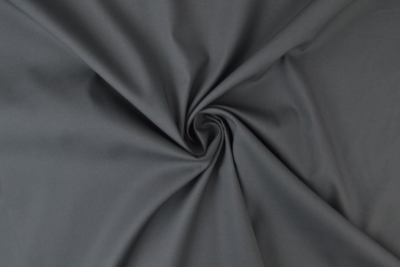 Stretch poplin katoen - Donkergrijs