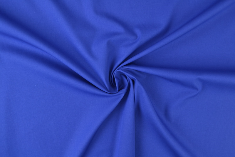 Stretch poplin katoen - Blauw