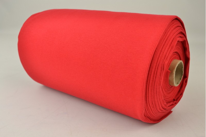 Rib boordstof – Rood – Rol