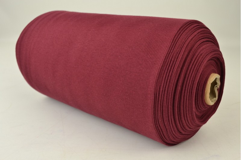 Rib boordstof – Bordeaux rood – Rol