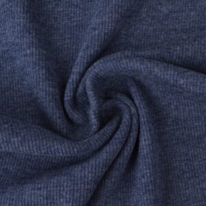 Rib boordstof - Donker jeans melange