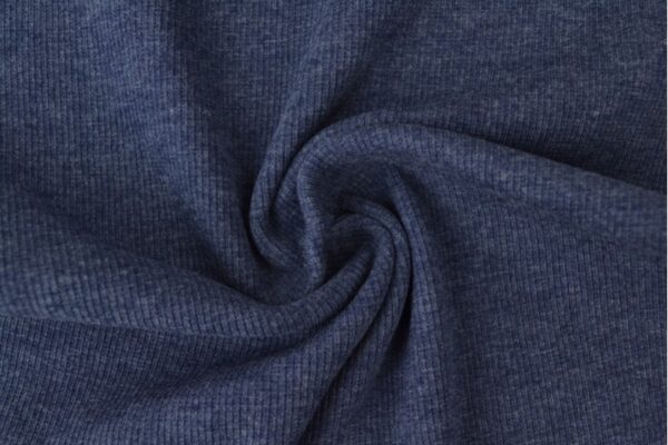 Rib boordstof - Donker jeans melange