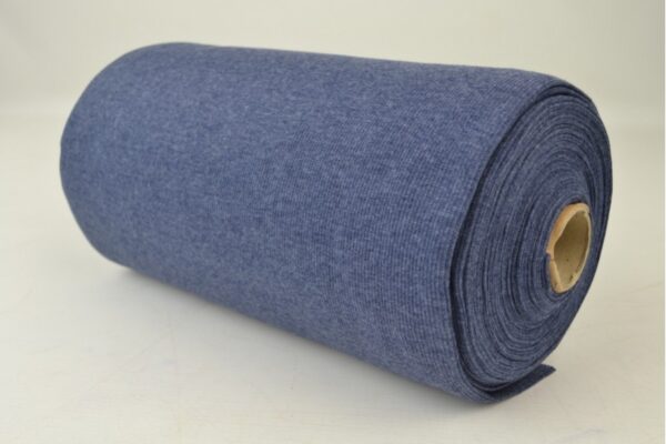 Rib boordstof - Donker jeans melange - Rol