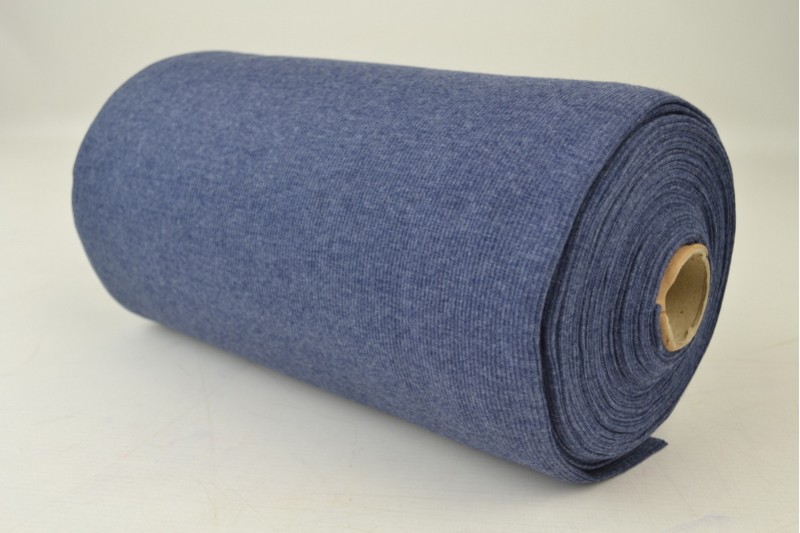 Rib boordstof – Donker jeans melange – Rol