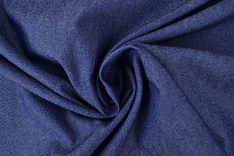 Denim chambray gewassen - Donkerblauw