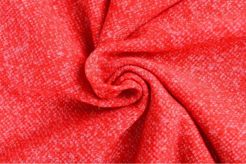 French terry melange viscose - Rood