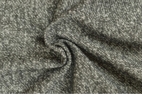 French terry melange viscose - Zwart