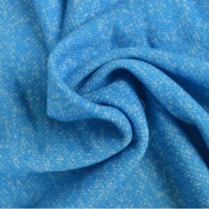 French terry melange viscose - Aqua blauw