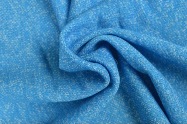 French terry melange viscose - Aqua blauw