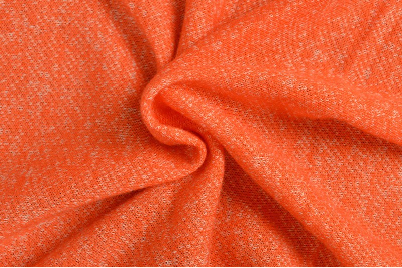 French terry melange viscose - Donker oranje