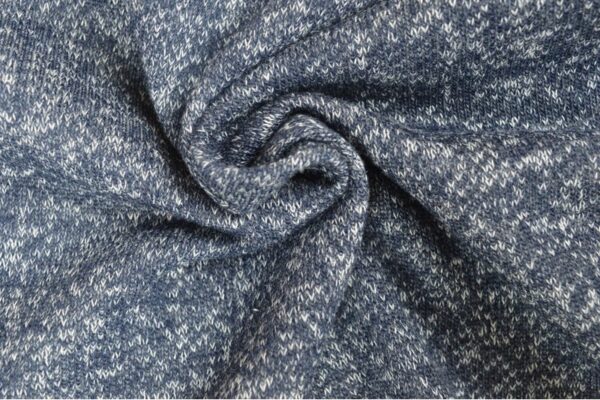 French terry melange viscose - Marineblauw