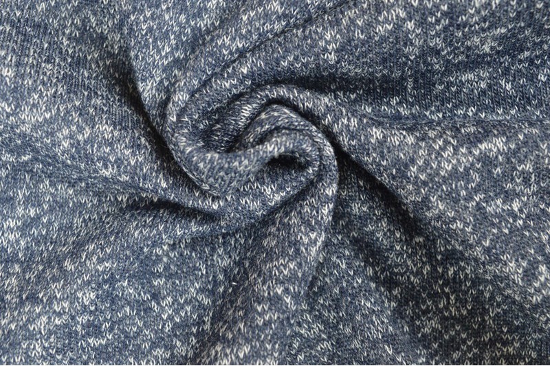 French terry melange viscose - Marineblauw