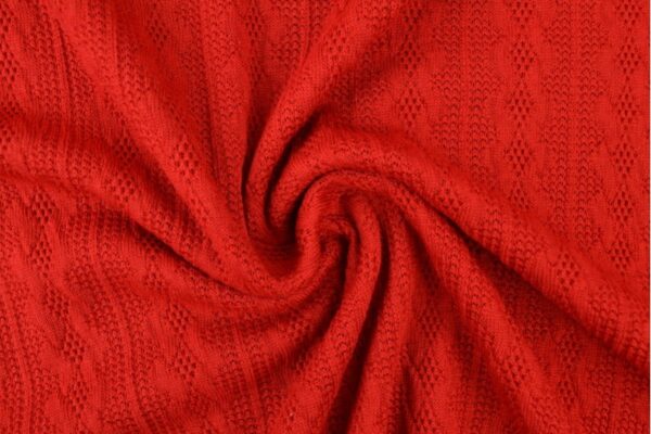 Jacquard gebreid kabel stof - Rood Jacquard gebreid kabel stof - Rood