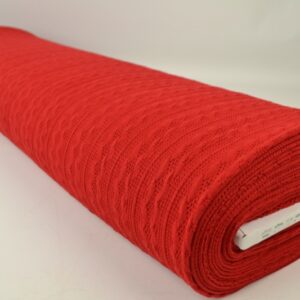 Jacquard gebreid kabel stof - Rood - Rol