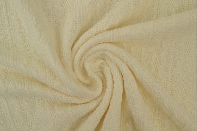 Jacquard gebreid kabel stof - Gebroken wit
