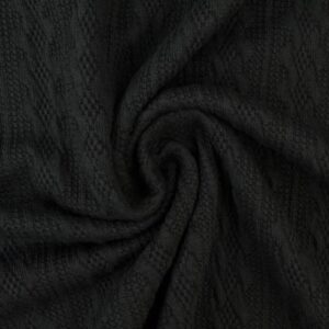 Jacquard gebreid kabel stof - Zwart