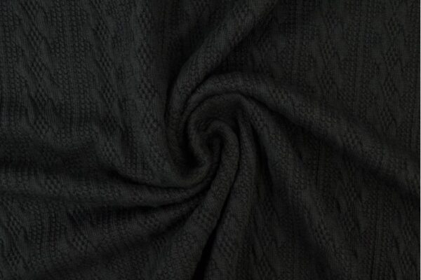 Jacquard gebreid kabel stof - Zwart Jacquard gebreid kabel stof - Zwart