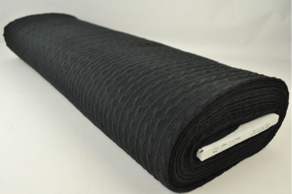Jacquard gebreid kabel stof - Zwart - Rol