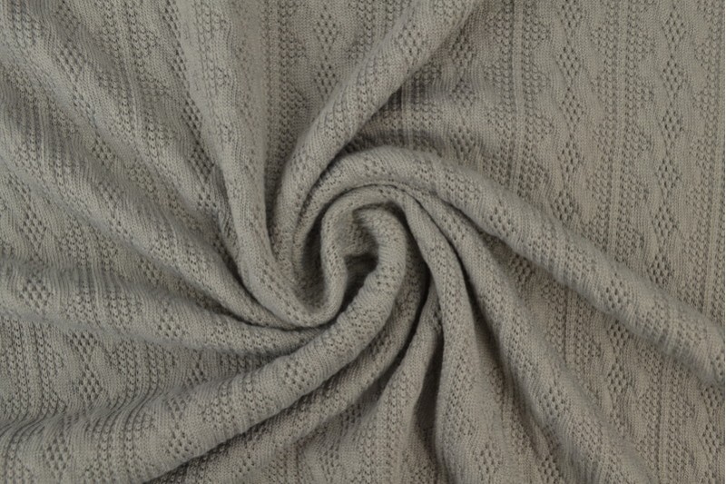 Jacquard gebreid kabel stof – Donkergrijs