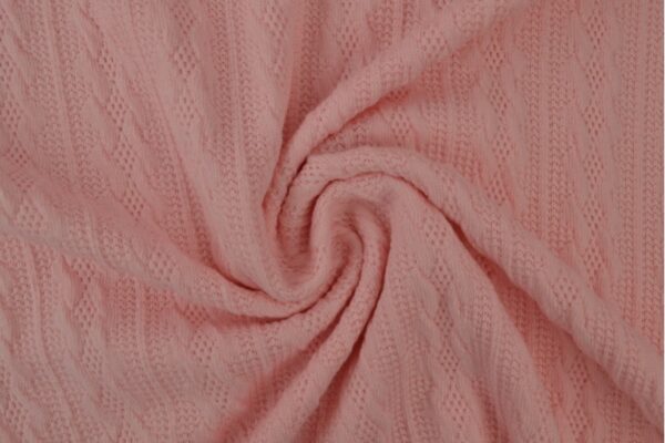 Jacquard gebreid kabel stof - Roze