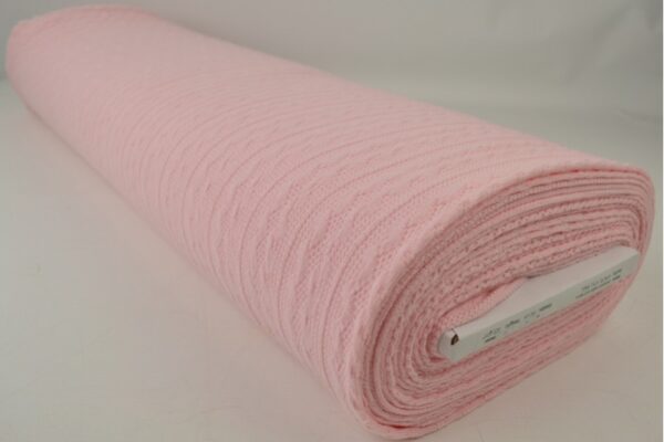 Jacquard gebreid kabel stof - Roze - Rol