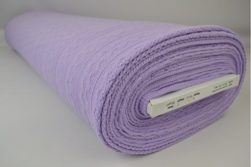 Jacquard gebreid kabel stof – Lavendel – Rol