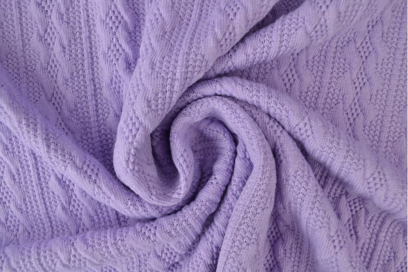 Jacquard gebreid kabel stof - Lavendel