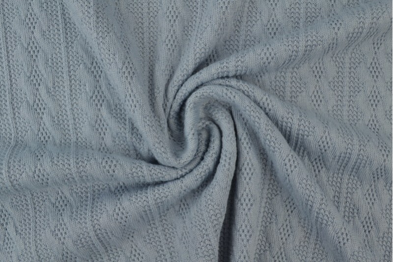 Jacquard gebreid kabel stof - Zilvergrijs