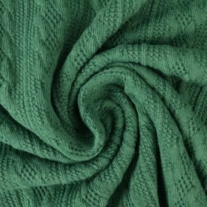 Jacquard gebreid kabel stof - Donkergroen