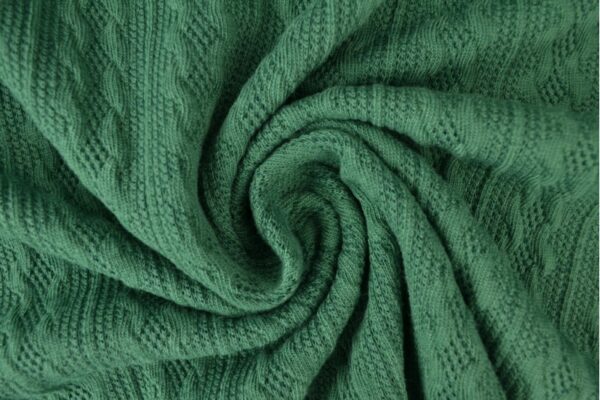 Jacquard gebreid kabel stof - Donkergroen Jacquard gebreid kabel stof - Donkergroen