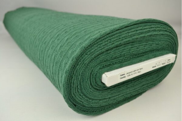 Jacquard gebreid kabel stof - Donkergroen - Rol