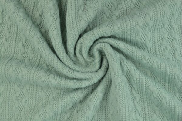 Jacquard gebreid kabel stof - Oud groen