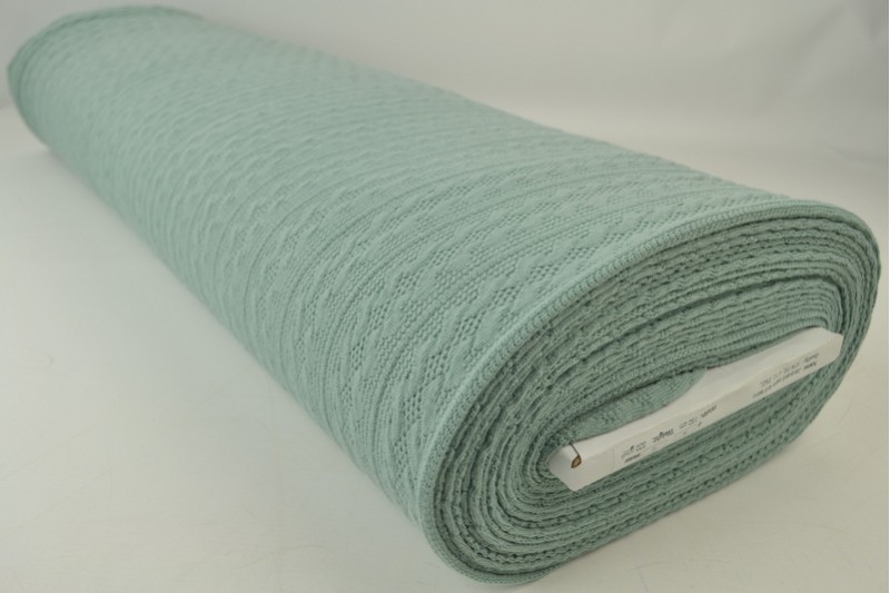 Jacquard gebreid kabel stof – Oud groen – Rol