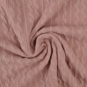 Jacquard gebreid kabel stof - Oud roze