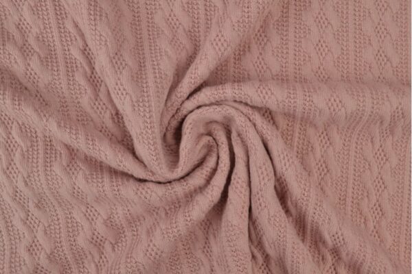 Jacquard gebreid kabel stof - Oud roze