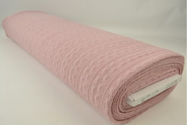 Jacquard gebreid kabel stof - Oud roze - Rol