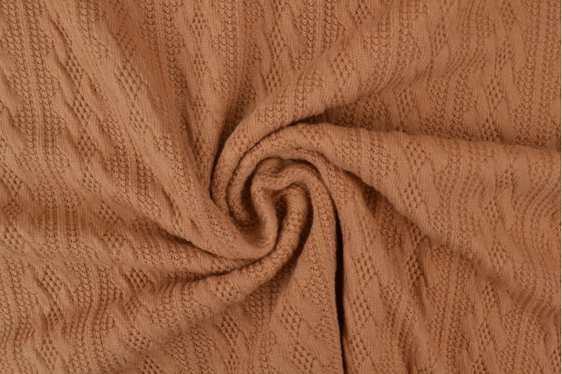 Jacquard gebreid kabel stof - Beige